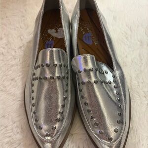 Chic Silver Studded Women's Loafers